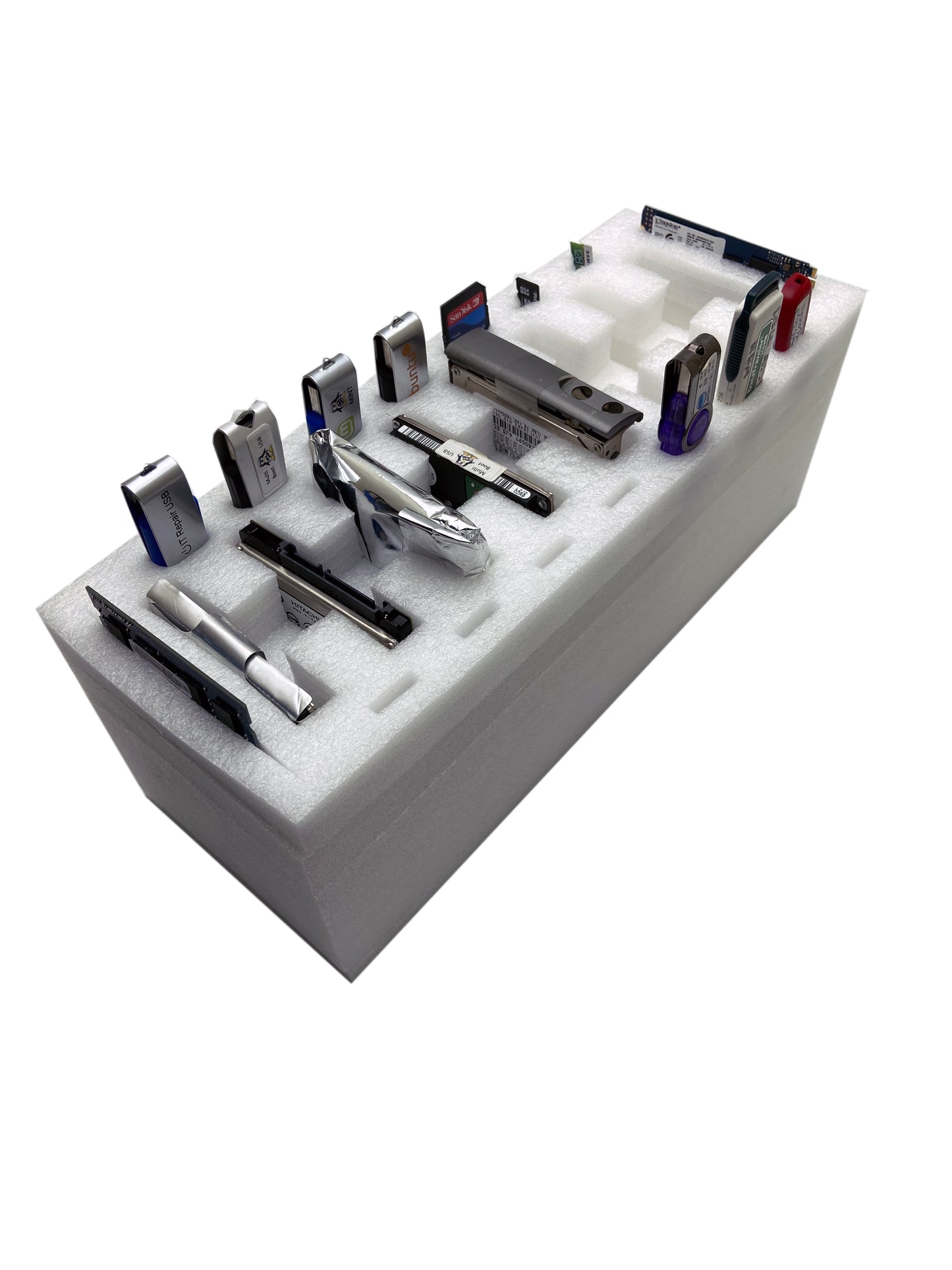 Foam Organizer Brick for USB, SSD & microSSD – Antistatic Shockproof Storage Insert