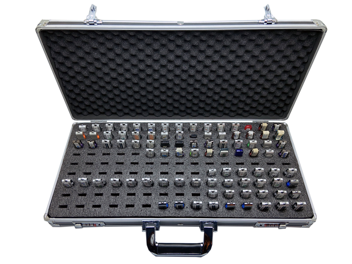 Aluminum USB Drive Organizer Case (130 Slots with Handle) – Shockproof Antistatic Large Storage Box