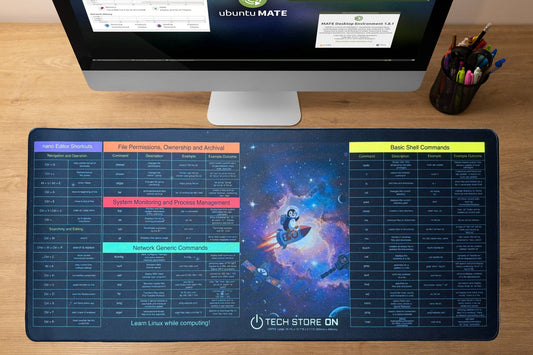 Linux Commands with Output Examples Cheat Sheet Non-Slip Mouse Pad Desk Mat