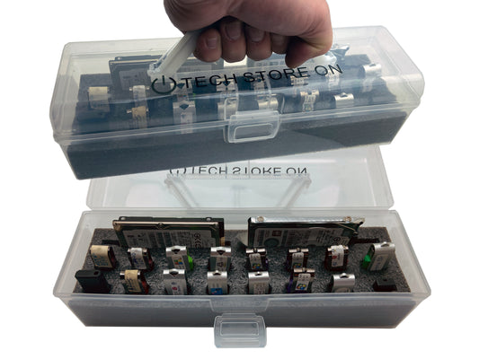 USB Drive Display Selling Case - Plastic - Lid Lock - Carry Handle - 24 slots