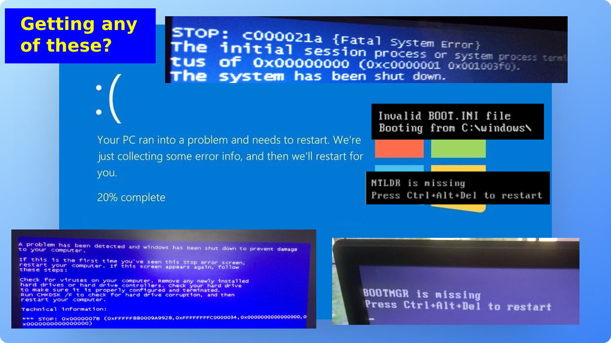 Windows Repair Reinstall Recovery Bootable Live USB