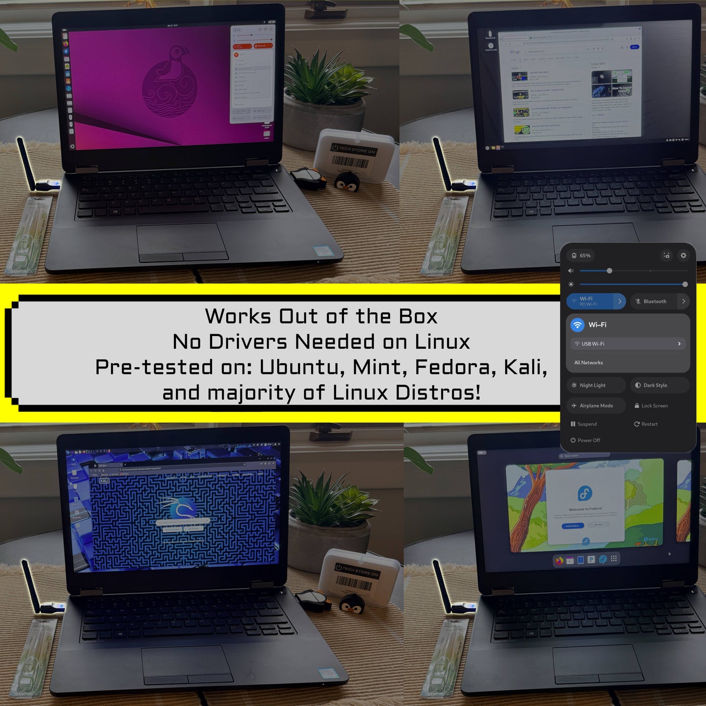 Wi-Fi USB Adapter for Linux (Tails, Ubuntu, Debian, Mint) – Plug & Play 2.4 GHz MT7601U Chipset