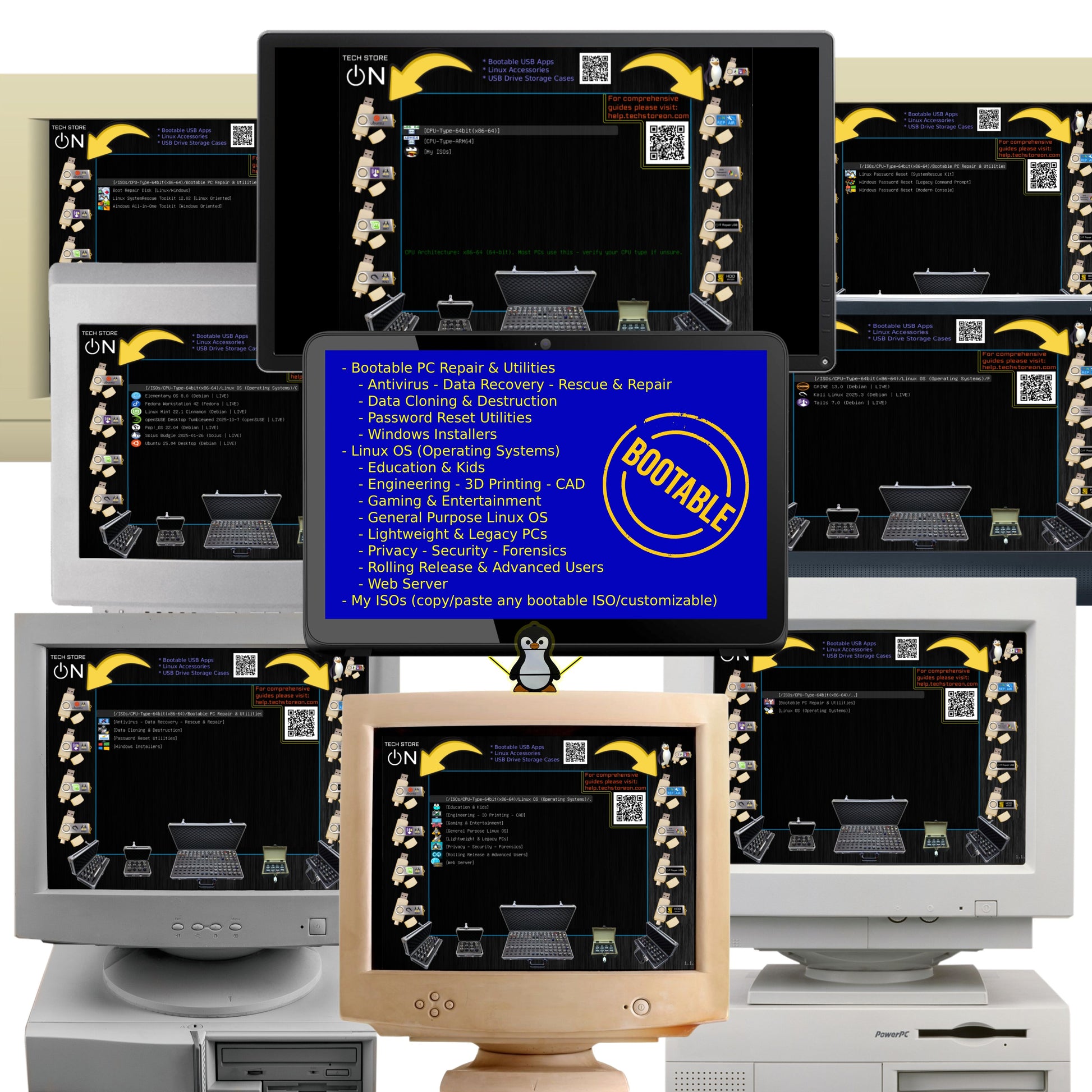 31-in-1 Ultimate Bootable USB [128GB | USB3.0] – Multi-Boot Linux & Windows Repair Toolkit