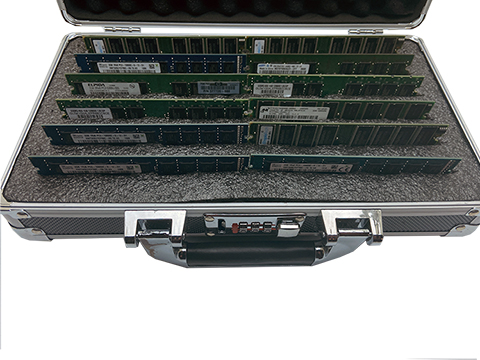 Memory and USB Drive Storage Organizer Case - Aluminum - Combination Lock - Carry Handle - 48 USB slots - 6 RAM strips