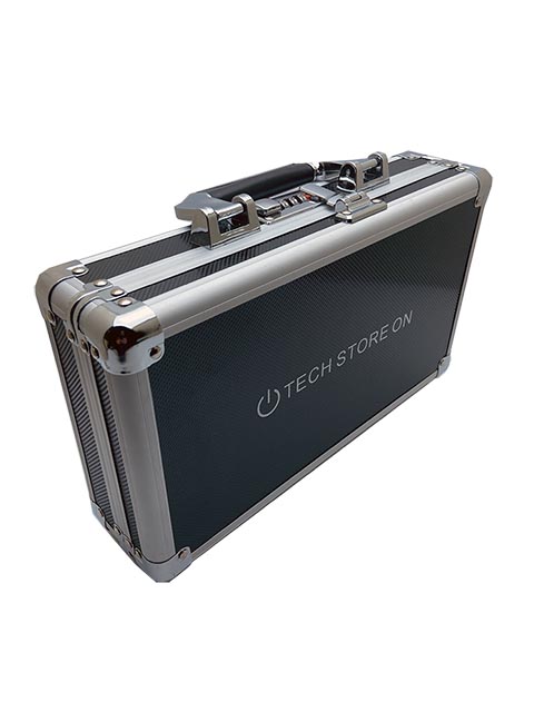 Memory and USB Drive Storage Organizer Case - Aluminum - Combination Lock - Carry Handle - 48 USB slots