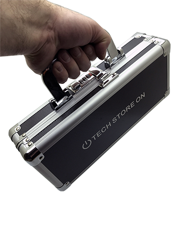 Memory Drive Organizer USB Storage Box - Aluminum with Carry Handle - 24 + 2 slots